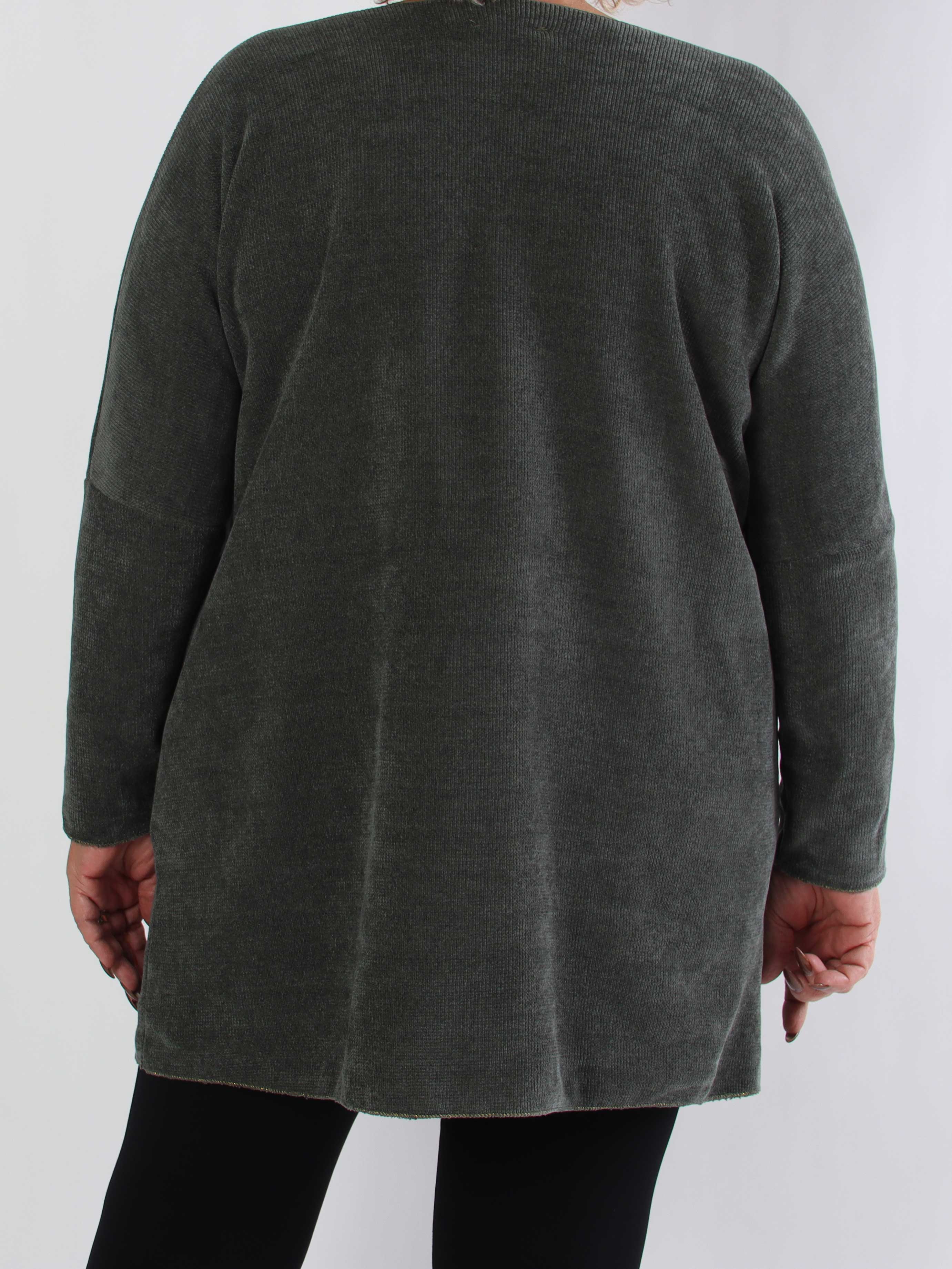 Rocka - Plus size kjole i blød strik med motiv